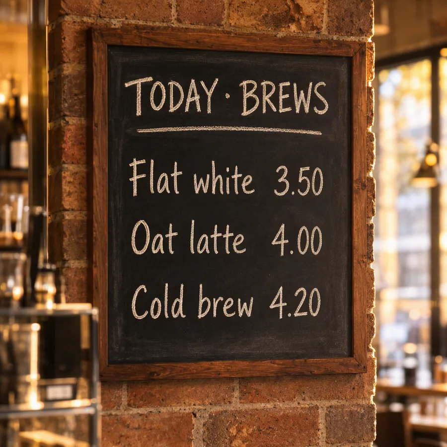 Cafe chalkboard